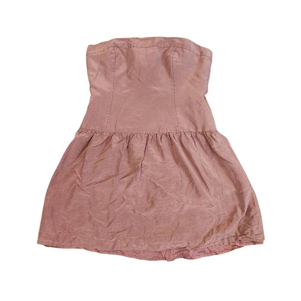 J.Crew Silk Strapless Mini Dress Dusty Rose Mauve Size 12